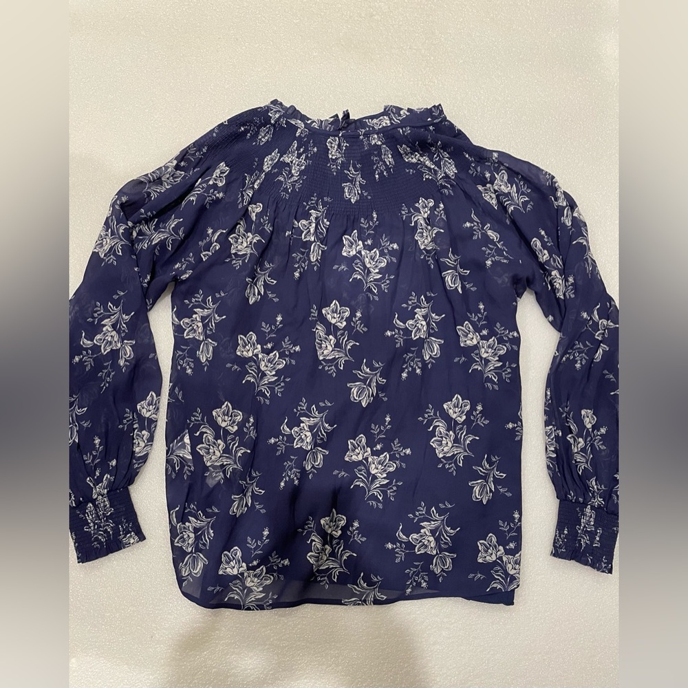 Ralph Lauren Top Womens Small Petite Navy Multicolor Paisley Floral Blouse $268 - Picture 6 of 10